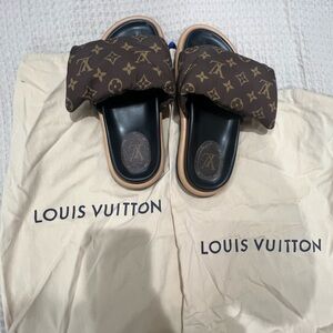 Louis Vuitton Monogram Brown and Black Sandals